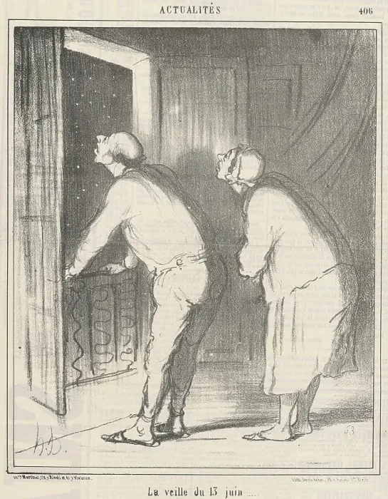 Framed Print : La veille du 13 Juin, 19th century. Creator: Honore Daumier Framed Print : La veille du 13 Juin, 19th century. Creator: Honore Daumier