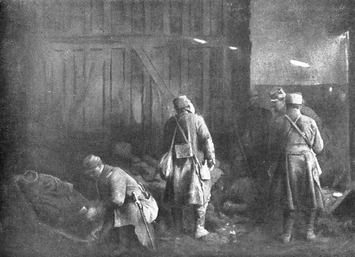 Framed Print : La vie en Campagne; Le poste de secours de Souain, 1914. Creator: Unknown Framed Print : La vie en Campagne; Le poste de secours de Souain, 1914. Creator: Unknown