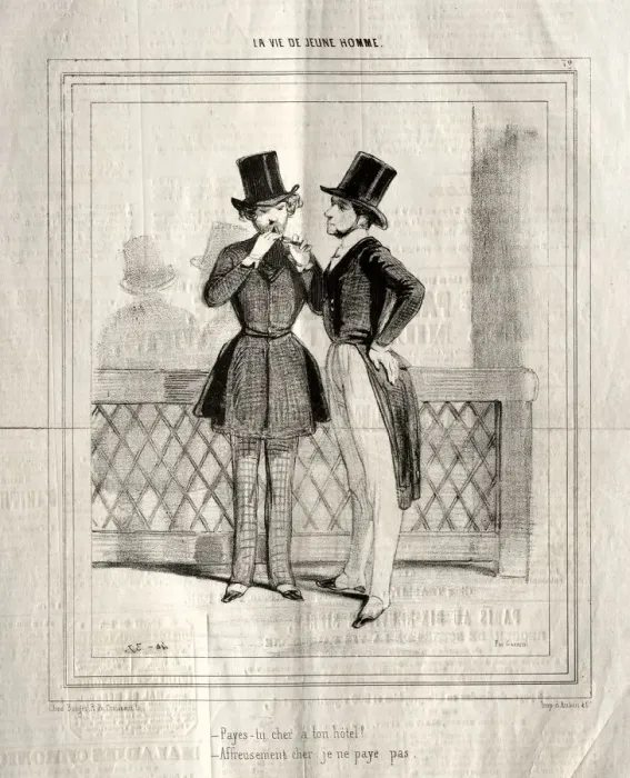 Framed Print : La Vie de Jeune Homme, 1842. Creator: Paul Gavarni (French, 1804-1866) Framed Print : La Vie de Jeune Homme, 1842. Creator: Paul Gavarni (French, 1804-1866)