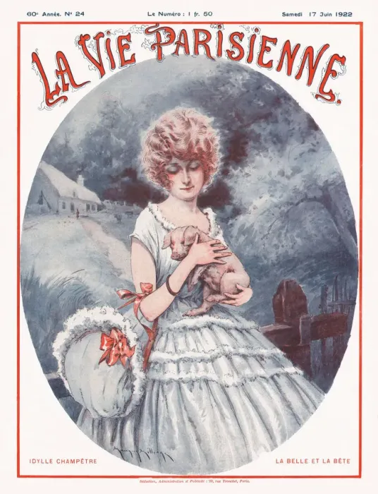 Framed Print : La Vie Parisienne Magazine Cover, 1922. Artist: Milliere, Maurice (1871-1946) Framed Print : La Vie Parisienne Magazine Cover, 1922. Artist: Milliere, Maurice (1871-1946)