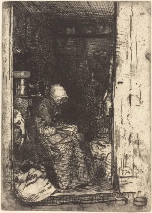 Framed Print : La Vieille aux Loques, 1858. Creator: James Abbott McNeill Whistler Framed Print : La Vieille aux Loques, 1858. Creator: James Abbott McNeill Whistler