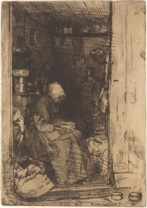 Framed Print : La Vieille aux Loques, 1858. Creator: James Abbott McNeill Whistler Framed Print : La Vieille aux Loques, 1858. Creator: James Abbott McNeill Whistler