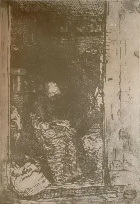 Framed Print : La Vieille Aux Loques, c1858, (1904). Artist: James Abbott McNeill Whistler Framed Print : La Vieille Aux Loques, c1858, (1904). Artist: James Abbott McNeill Whistler