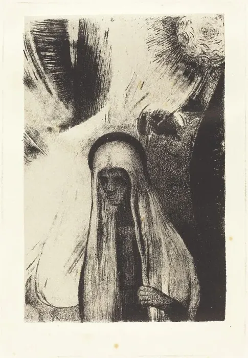 Framed Print : La Vieille: Que Crains-tu? Un large trou Noir! Il est vide peut-etre? (What are you afraid of?...), 1 Creator: Odilon Redon Framed Print : La Vieille: Que Crains-tu? Un large trou Noir! Il est vide peut-etre? (What are you afraid of?...), 1 Creator: Odilon Redon