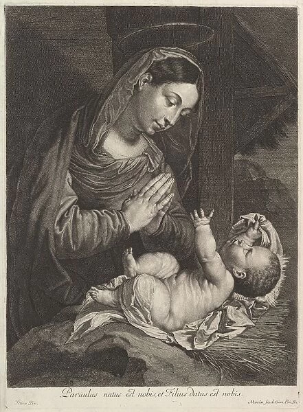 La Vierge adorent l'Enfant Jesus. Creator: Jean Morin