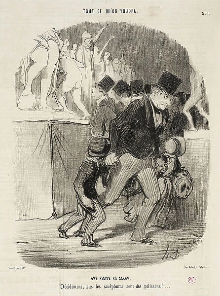 La Visite au salon, 1847. Creator: Honore Daumier