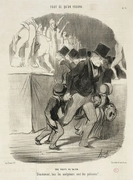 Framed Print : La Visite au salon, 1847. Creator: Honore Daumier Framed Print : La Visite au salon, 1847. Creator: Honore Daumier
