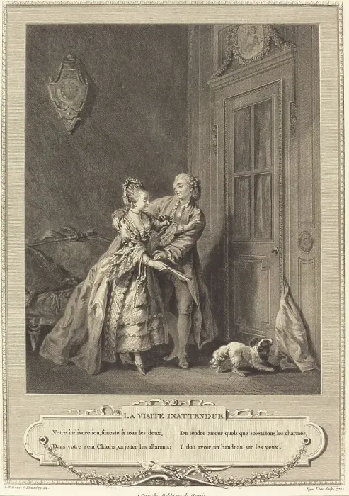 Framed Print : La visite inattendue, 1774. The Unexpected Visit. Creator: Nicolas-Joseph Voyez Framed Print : La visite inattendue, 1774. The Unexpected Visit. Creator: Nicolas-Joseph Voyez