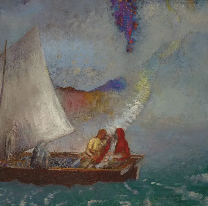 Framed Print : La Voile grise (The Gray Sail), um 1900-1904. Creator: Redon, Odilon (1840-1916) Framed Print : La Voile grise (The Gray Sail), um 1900-1904. Creator: Redon, Odilon (1840-1916)