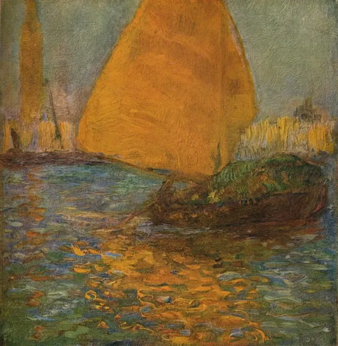 Framed Print : La Voile Jaune, c1905. Artist: Gaston la Touche Framed Print : La Voile Jaune, c1905. Artist: Gaston la Touche