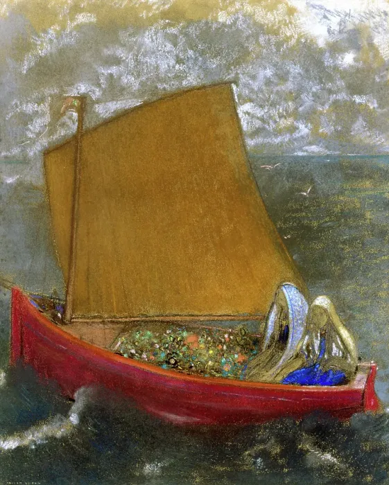 Framed Print : La Voile jaune (The Yellow Sail), about 1905. Creator: Odilon Redon Framed Print : La Voile jaune (The Yellow Sail), about 1905. Creator: Odilon Redon