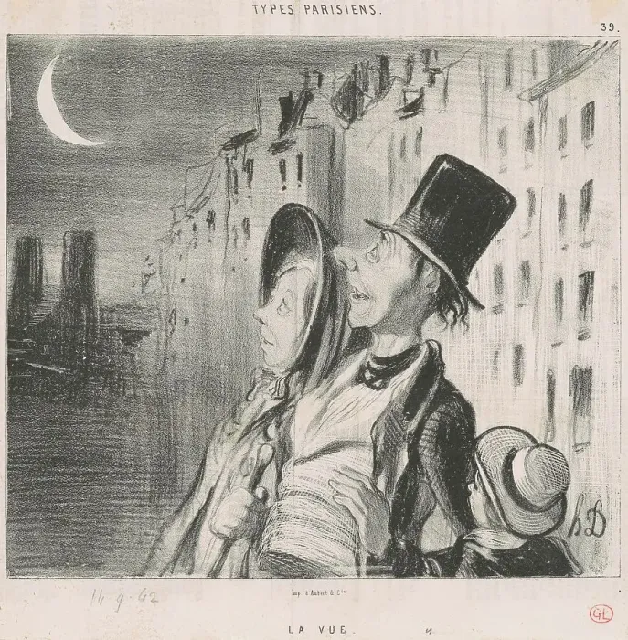 Framed Print : La Vue, 19th century. Creator: Honore Daumier Framed Print : La Vue, 19th century. Creator: Honore Daumier