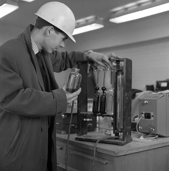 Lab testing at the Park Gate Iron & Steel Co, Rotherham, South Yorkshire, 1964