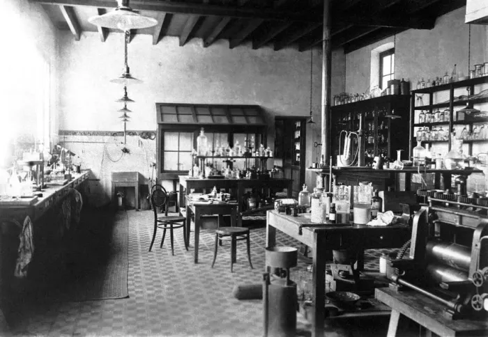 Framed Print : Laboratorium of Alfred Nobel at his Villa in Sanremo, 1890s. Artist: Anonymous Framed Print : Laboratorium of Alfred Nobel at his Villa in Sanremo, 1890s. Artist: Anonymous