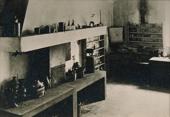 Framed Print : The laboratory of JB Boussingault in Liebfrauenberg abbey, Goersdorf, France, c1880s. Creator: Unknown Framed Print : The laboratory of JB Boussingault in Liebfrauenberg abbey, Goersdorf, France, c1880s. Creator: Unknown