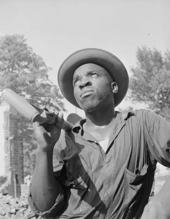 Framed Print : Laborer listening to instructions of wrecking company foreman... Washington, D.C, 1942. Creator: Gordon Parks Framed Print : Laborer listening to instructions of wrecking company foreman... Washington, D.C, 1942. Creator: Gordon Parks
