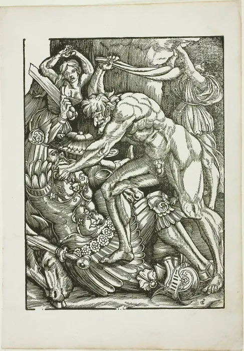 Framed Print : The Labors of Hercules: Hercules and Cacus, c. 1528. Creator: Gabriel Salmon Framed Print : The Labors of Hercules: Hercules and Cacus, c. 1528. Creator: Gabriel Salmon
