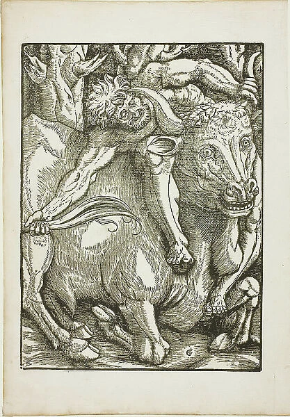 The Labors of Hercules: Hercules Capture of the Cretan Bull, c. 1528. Creator: Gabriel Salmon