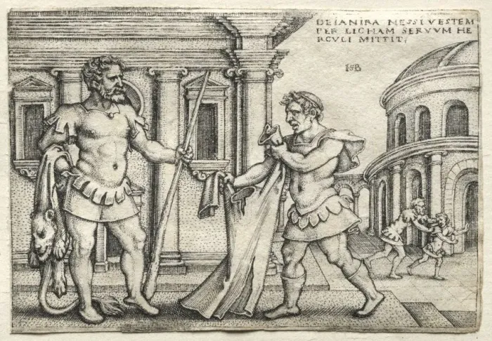 Framed Print : The Labors of Hercules: Hercules Receiving the Garment Steeped in Nessus Blood, 1542