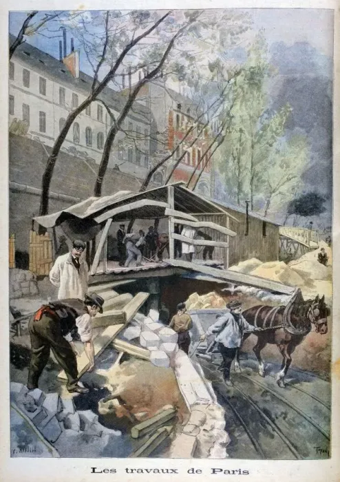 Framed Print : Labour in Paris, 1899. Artist: F Meaulle Framed Print : Labour in Paris, 1899. Artist: F Meaulle