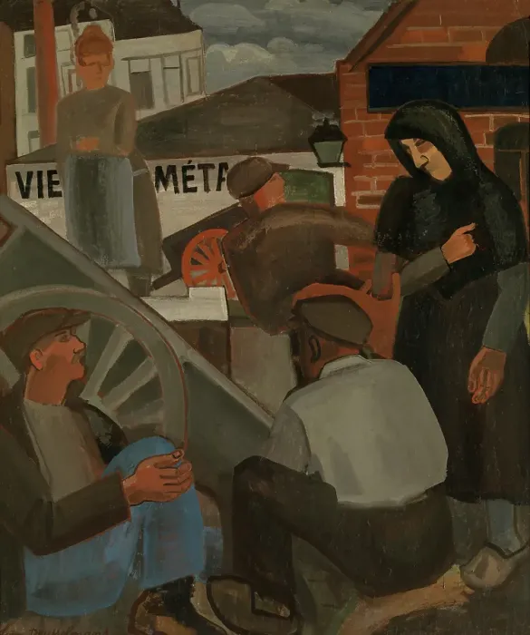 Framed Print : Labourers by the Canal, 1920. Creator: Jean Brusselmans Framed Print : Labourers by the Canal, 1920. Creator: Jean Brusselmans
