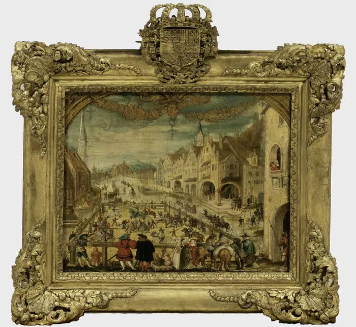 Framed Print : Labours of the Months. A tournament in Altstadt of Landshut, 1516-1525. Artist: Wertinger, Hans, von (ca. 1465-1533) Framed Print : Labours of the Months. A tournament in Altstadt of Landshut, 1516-1525. Artist: Wertinger, Hans, von (ca. 1465-1533)