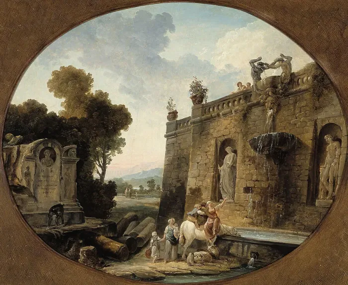 Framed Print : L'Abreuvoir, 1804. Creator: Hubert Robert Framed Print : L'Abreuvoir, 1804. Creator: Hubert Robert