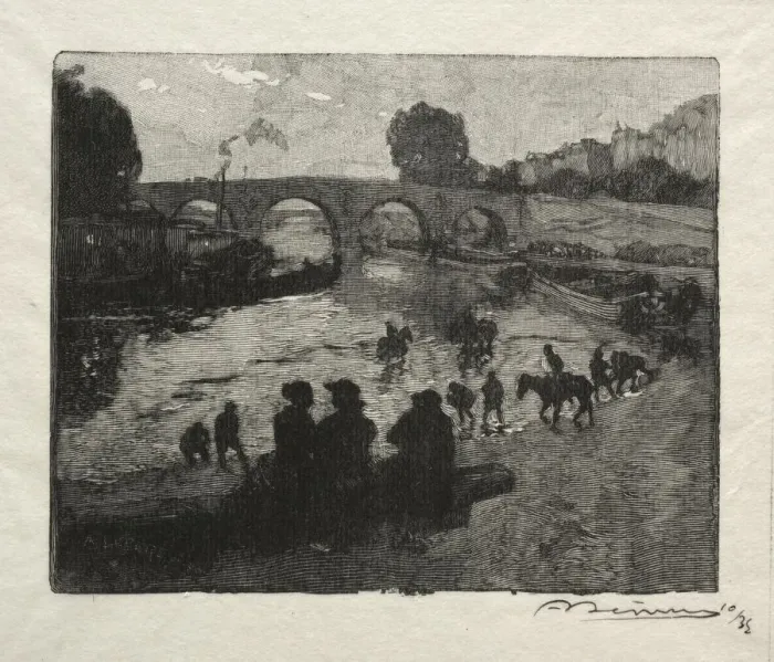 Framed Print : LAbreuvoir du Pont Marie. Creator: Auguste Louis Lepere (French, 1849-1918) Framed Print : LAbreuvoir du Pont Marie. Creator: Auguste Louis Lepere (French, 1849-1918)