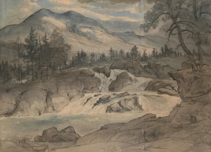 Framed Print : The Labro Falls, 1824-42. Creator: Thomas Fearnley Framed Print : The Labro Falls, 1824-42. Creator: Thomas Fearnley