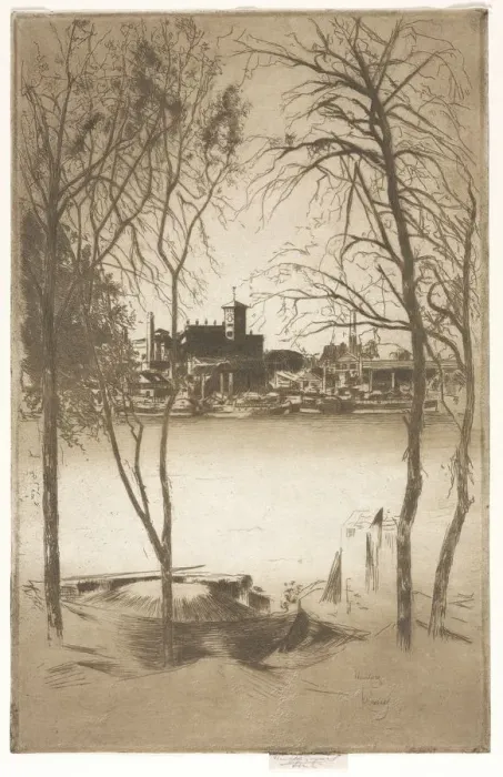 Framed Print : Laburnums and Battersea, 1889-1898. Creator: Theodore Roussel (French, 1847-1926) Framed Print : Laburnums and Battersea, 1889-1898. Creator: Theodore Roussel (French, 1847-1926)