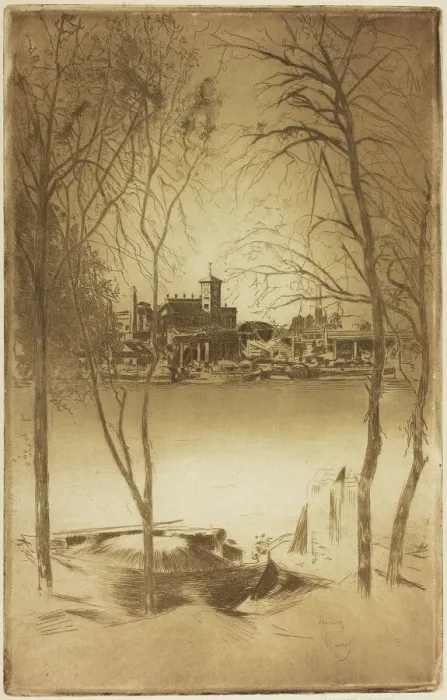 Framed Print : Laburnums and Battersea, 1889 / 90 and 1898. Creator: Theodore Roussel Framed Print : Laburnums and Battersea, 1889 / 90 and 1898. Creator: Theodore Roussel