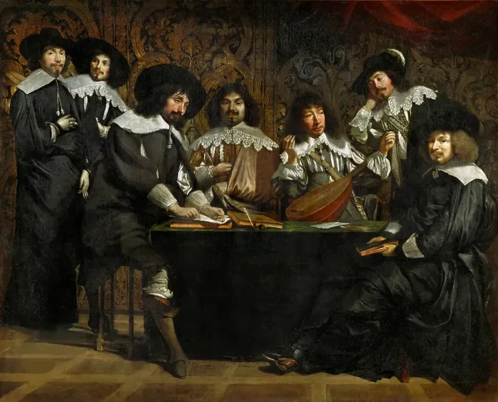 Framed Print : L'Académie (The Academy), c. 1640. Creator: Le Nain, Louis (1593-1648) Framed Print : L'Académie (The Academy), c. 1640. Creator: Le Nain, Louis (1593-1648)