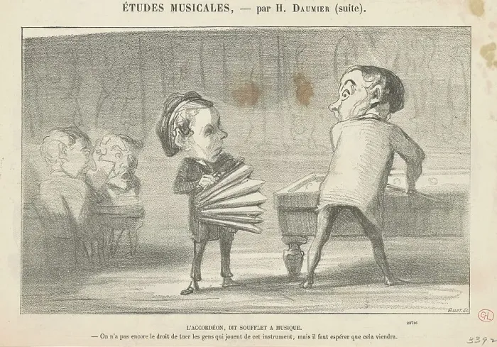 Framed Print : L'accordéon, dit soufflet a musique, 19th century. Creator: Honore Daumier Framed Print : L'accordéon, dit soufflet a musique, 19th century. Creator: Honore Daumier