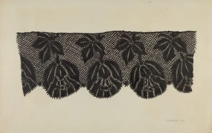 Framed Print : Lace, 1935 / 1942. Creator: Florence Earl Framed Print : Lace, 1935 / 1942. Creator: Florence Earl