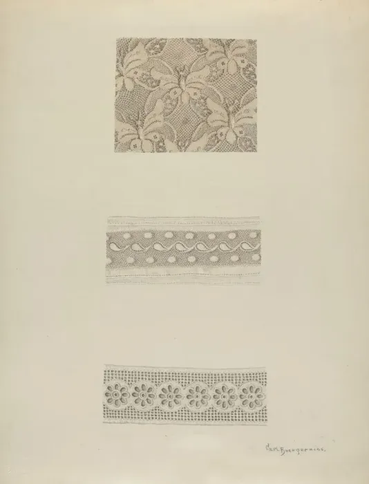 Framed Print : Lace, 1940. Creator: Carl Buergerniss Framed Print : Lace, 1940. Creator: Carl Buergerniss