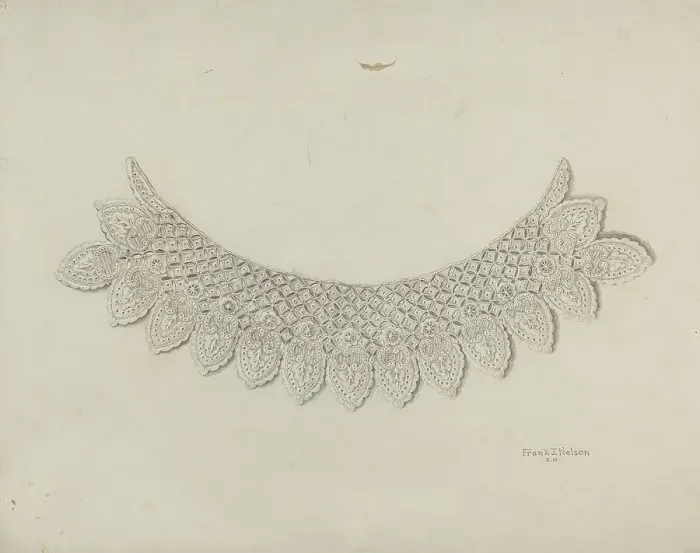 Framed Print : Lace Collar, c. 1938. Creator: Frank Nelson Framed Print : Lace Collar, c. 1938. Creator: Frank Nelson