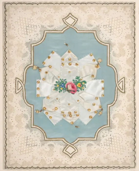 Framed Print : Lace Paper Valentine, ca. 1855. Creator: Esther Howland Framed Print : Lace Paper Valentine, ca. 1855. Creator: Esther Howland