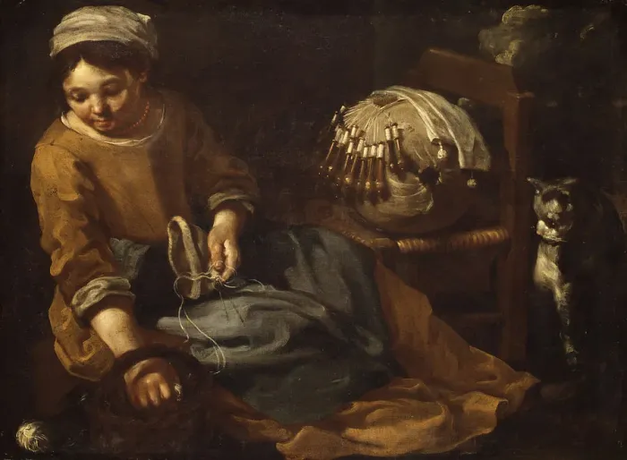 Framed Print : The Lacemaker, ca. 1665. Creator: Bernhard Keil Framed Print : The Lacemaker, ca. 1665. Creator: Bernhard Keil
