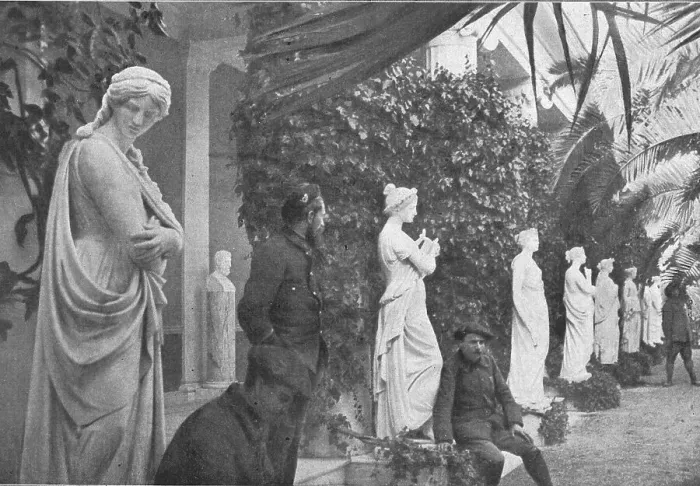 Framed Print : L'Achilleion, transforme en ambulance, est confie a la garde de nos alpins... 1916. Creator: Robert Vaucher Framed Print : L'Achilleion, transforme en ambulance, est confie a la garde de nos alpins... 1916. Creator: Robert Vaucher