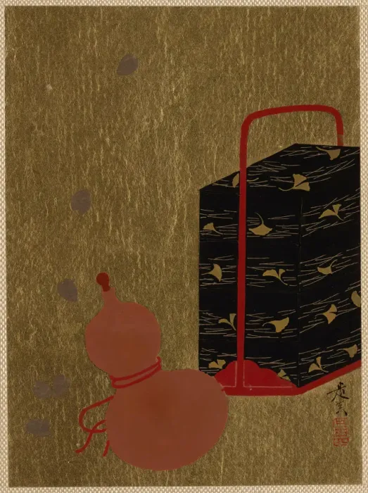 Framed Print : Lacquer Box and Gourd. Creator: Shibata Zeshin Framed Print : Lacquer Box and Gourd. Creator: Shibata Zeshin