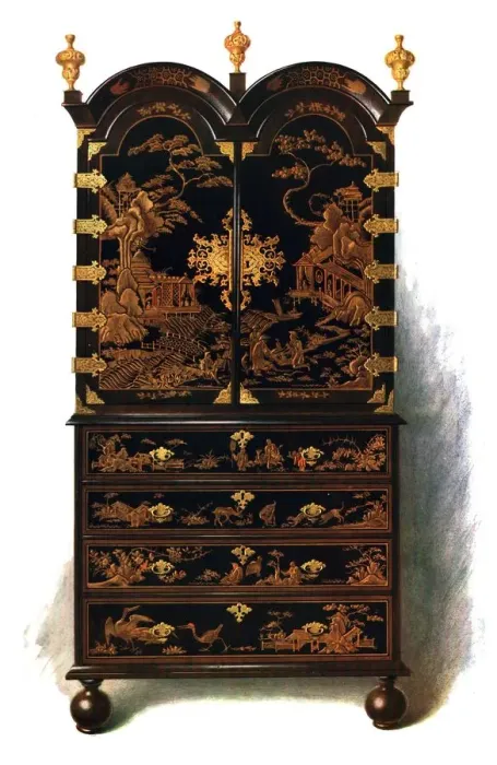 Framed Print : Lacquer cabinet, 1905. Artist: Shirley Slocombe