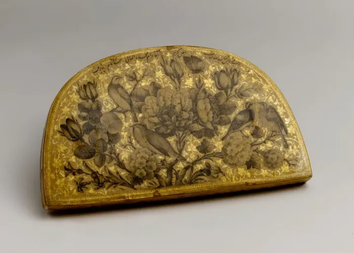 Framed Print : Lacquer Mirror Case, Iran, dated A. H. 1295 / A. D. 1878. Creator: Fathallah Shirazi Framed Print : Lacquer Mirror Case, Iran, dated A. H. 1295 / A. D. 1878. Creator: Fathallah Shirazi