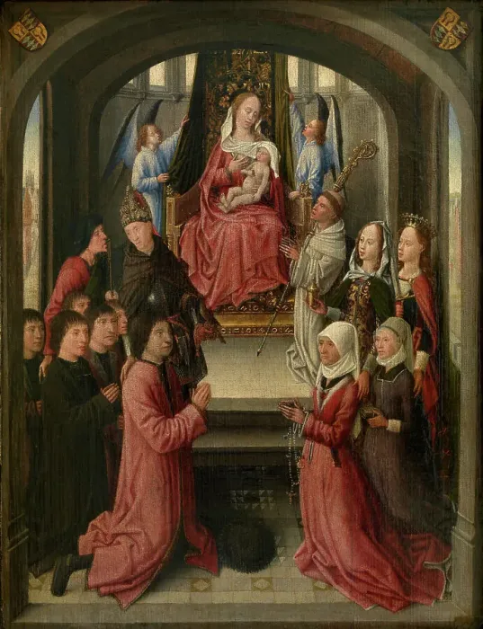 Framed Print : Lactatio of Saint Bernard of Clairvaux with Donors, 1475-1499. Creator: Anon Framed Print : Lactatio of Saint Bernard of Clairvaux with Donors, 1475-1499. Creator: Anon