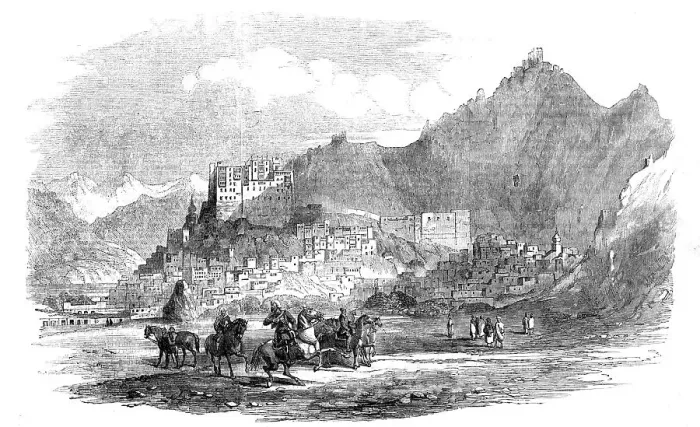 Framed Print : Ladak, the Capital of Little Thibet: Party of Punjaub Irregulars, 1857. Creator: Unknown Framed Print : Ladak, the Capital of Little Thibet: Party of Punjaub Irregulars, 1857. Creator: Unknown