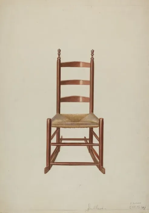 Framed Print : Ladder Rock Chair, 1937. Creator: John Sullivan Framed Print : Ladder Rock Chair, 1937. Creator: John Sullivan