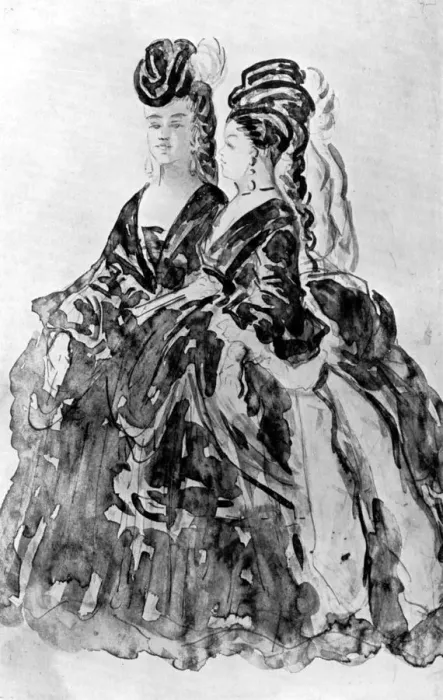 Framed Print : Two Ladies, (1930). Artist: Constantin Guys Framed Print : Two Ladies, (1930). Artist: Constantin Guys