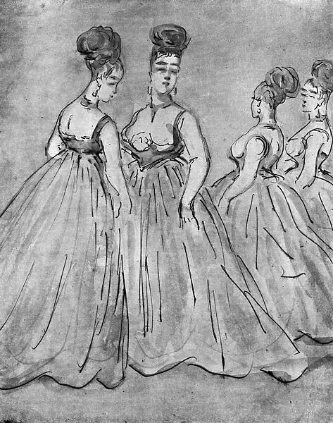 Four Ladies, 19th century, (1930). Artist: Constantin Guys