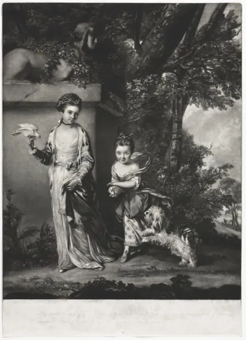 Framed Print : The Ladies Amabel and Mary Jemima Yorke, c. 1761. Creator: Edward Fisher (British, 1722-1785)