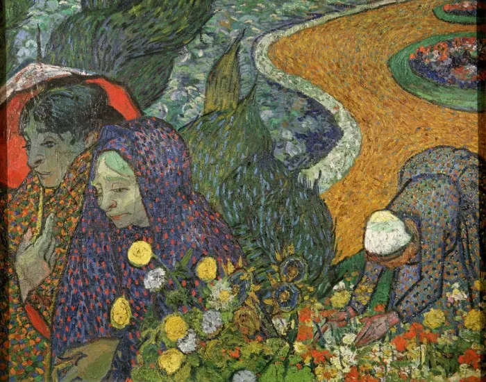 Framed Print : Ladies of Arles (Memory of the Garden at Etten), 1888. Artist: Vincent van Gogh Framed Print : Ladies of Arles (Memory of the Garden at Etten), 1888. Artist: Vincent van Gogh