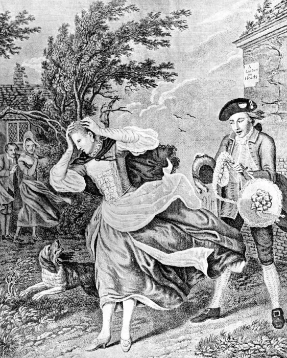 Framed Print : The Ladies Disaster, 1771. Artist: Caldwell Framed Print : The Ladies Disaster, 1771. Artist: Caldwell